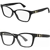 Gucci GG0634O Designer Fashion Eyeglasses Stylish Cat Eye Rectangular Frame Eyewear with Luxury eSHADES Kit - Embrace Sophistication and Elegance