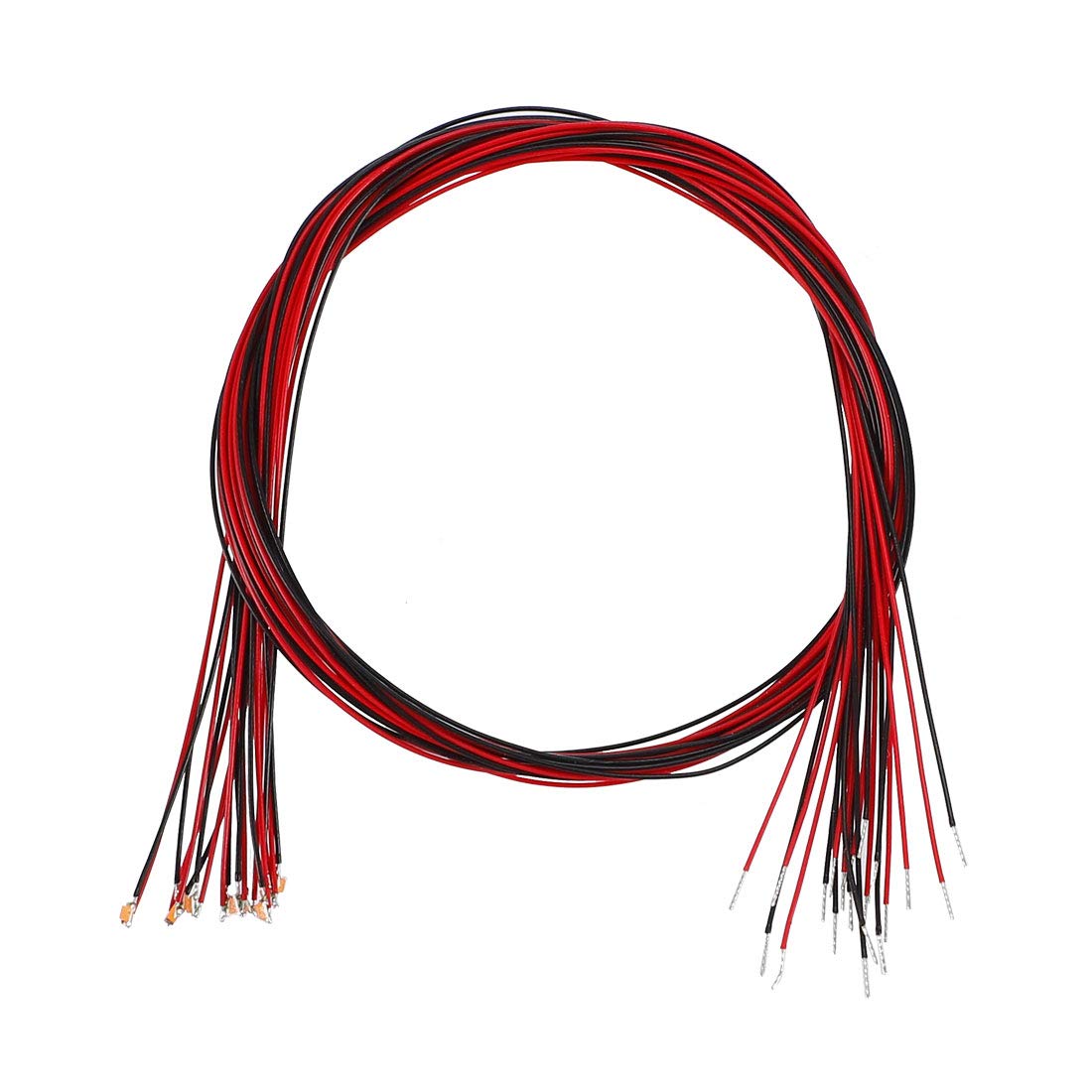 sourcing map 10pcs Prewired 0402 Warm White Surface Mounted Devices LED Light Emitting Diode - DC 2.8-3V Micro Soldered Mini LED Light