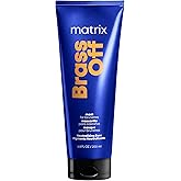 Matrix Brass Off Blue Hair Mask, Neutralizes Orange and Brassy Undertones, Tones Brunette, Brown and Dark Blonde Hair, Deep C