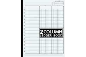 2 Column Ledger Book: Simple Two Column for Bookkeeping, Accounting, Small Business and Personal Use: Large Multipurpose Log Book With 2 Columns / Aqua Squeeze Cover