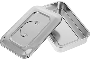 BEAVORTY Nail Display Tray Stainless Steel Dental Instruments Tray Organizer with Lid Soaking Box Medical Surgical Trays Equipment Container Multi-functional Tray