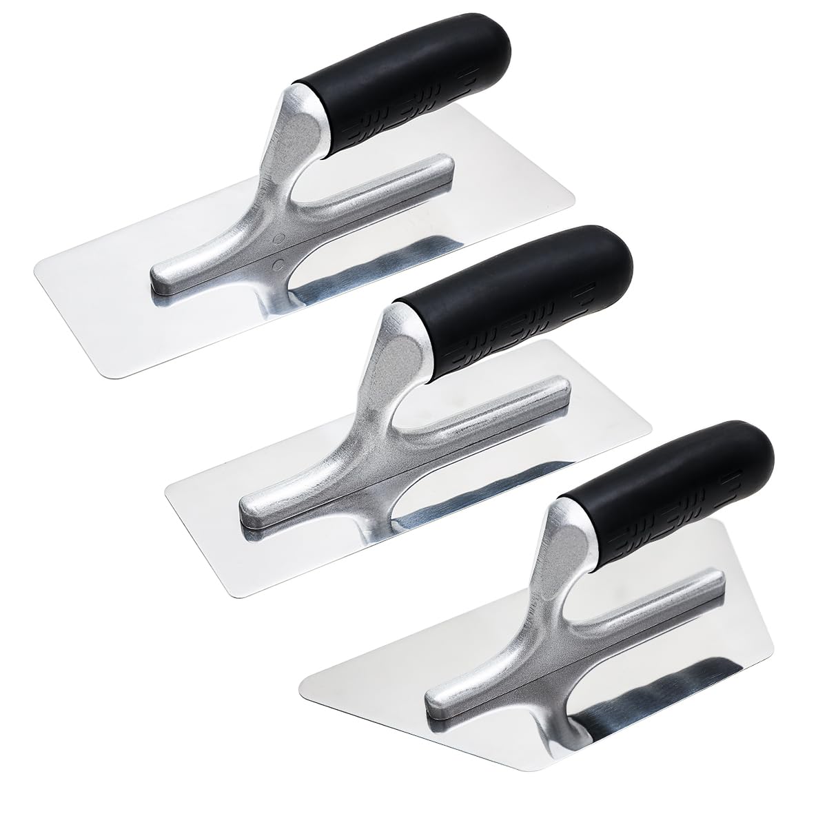 Photo 1 of Venetian Plaster Finishing Trowel Set 3 PC Polished Stainless Steel with Rubber Handle Paint Plastering Tools