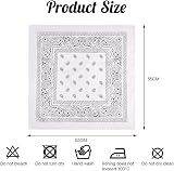 Aomig Bandana Head Scarf Men Women Paisley Print Multi-purpose Headwrap White view 2