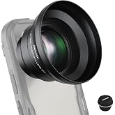 NEEWER HD 65mm Telephoto Phone Camera Lens with Lens Hood, LS-66 | For 17mm Thread Lens Backplate Cell Phone Cage Case, 1.7X 
