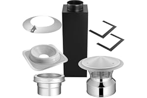 VEVOR Through the Wall Kit for 6-Inch Chimney Pipe, Stainless Steel Internal Through Wall Chimney Kit with Rain Cap,Roof Wate