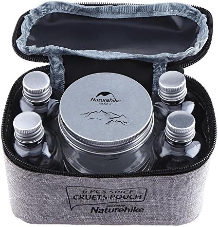 JingSHuiKeJi 7pcs/set Portable Spice Cruets Seasoning Jar Pouch Camping BBQ Organizer