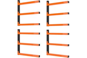 LIANTRAL Lumber Storage Rack Wall Mount, 4 Packs 3-Level Heavy Duty Floating Lumber Shelf Organizer for Garage Wood Workshop Indoor Outdoor