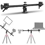 NEEWER 25"/62cm Horizontal Tripod Center Axis with 3/8" Screw, Aluminum Alloy 360° Rotatable 180°Vertical Adjustable Tripod E