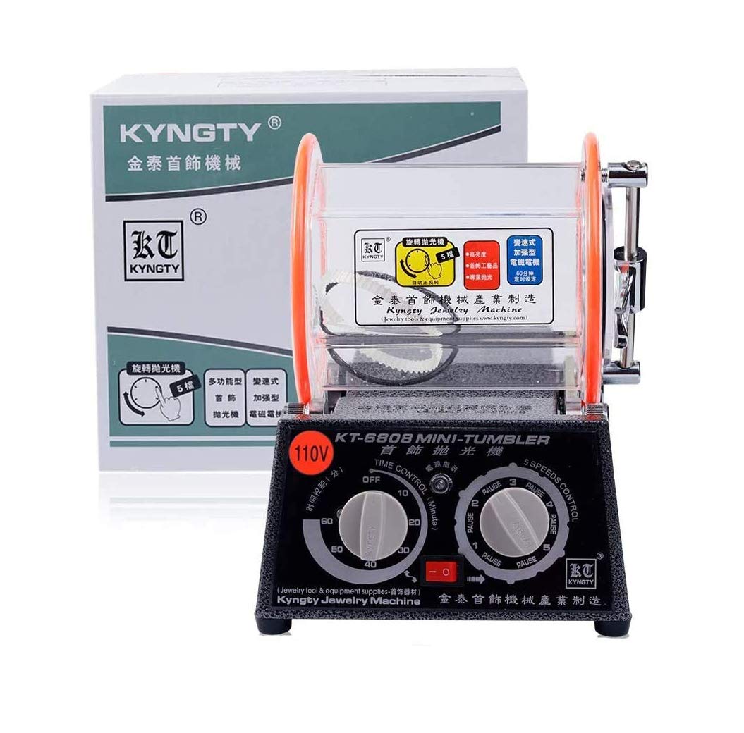 Jewelry Polisher Tumbler Mini Rotary Surface Polisher 3Kg 6.6 Lbs Capacity 45W Polishing Finishing Machine