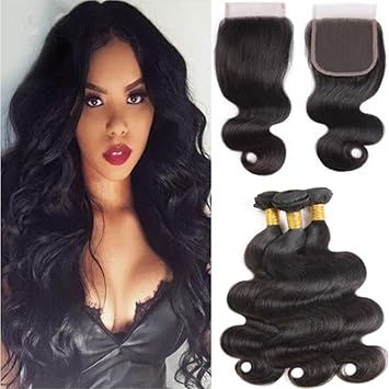 Brazilian Body Wave Bundles With Closure Human Hair Weave Hair Human Bundles With Closure 10
