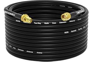 YOTENKO SMA Male to SMA Female 50FT RG58 Coaxial Cable, SMA Antenna Extension Cable Low Loss Relocation (NOT for TV, WiFi)