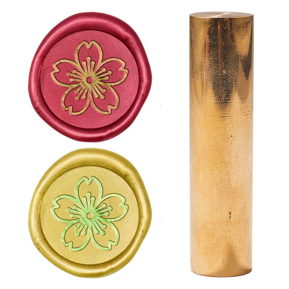 CRASPIRE Wax Seal Stamp Cherry Blossom, Sealing Wax Stamps Flower Mini Brass Stamp Gun Wax Seal 15mm for Envelope Invitation Wedding Embellishment Bottle Decoration Gift Card