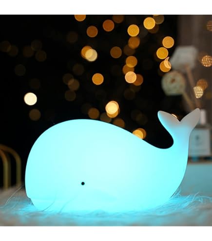 3D Whale In Crystal Ball Night Light - 16 Color Remote Control