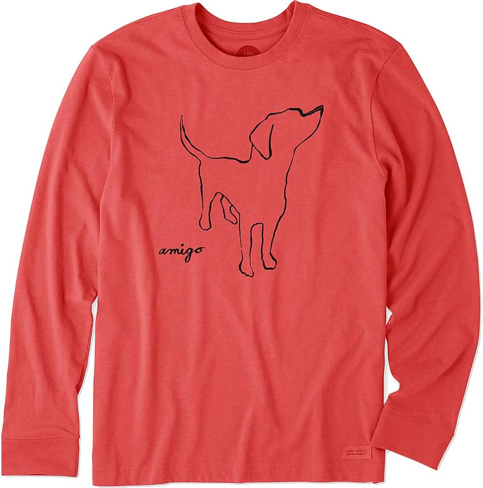 Life is Good Mens Dog Lover Graphic T-Shirts Long Sleeve Collection: Clothing