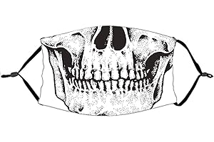 M-YOUNG Skull Face Reusable Balaclava Facial Decorations Bandanas Lightweight Funny Skeleton Scarf for Women and Men