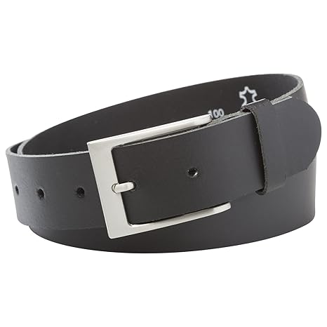 INVIDA Gürtel Jeansgürtel BEN belt schwarz Herren Dornschließe Bundweite 90-120 cm nickelfrei Gürtellänge wählbar