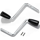 Yaocom 2 Set Side-wind Trailer Jack Handle Replacement with Roller Pin | Comfortable Grip Jack Handle, Compatible with Most Side-wind Jacks, Silver and Black