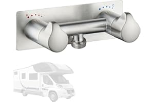 Beiyi All Metal Rv Shower Faucet, 4" Camper Shower Valve Replacement Diverter for Rv, Camper, Motorhome, Travel Trailer, Brushed Nickel