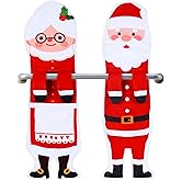 HunnmingRe 2 Pcs Christmas Santa and Mrs. Claus Hand Towels for Bathroom Kitchen Funny Decorative Face Towels Hanging Washcloths Bar Decor for Housewarming Gifts Decor, 24 x 6 Inch