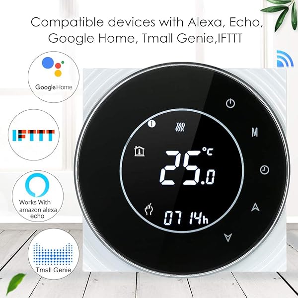 Smart Thermostat Kompatibel mit Alexa Google Home WiFi Programmierbarer Thermostat fr elektrische Heizung kabelloser Raumtemperaturregler WiFi Fernbedienung Fubodenheizungs Thermostate 16A