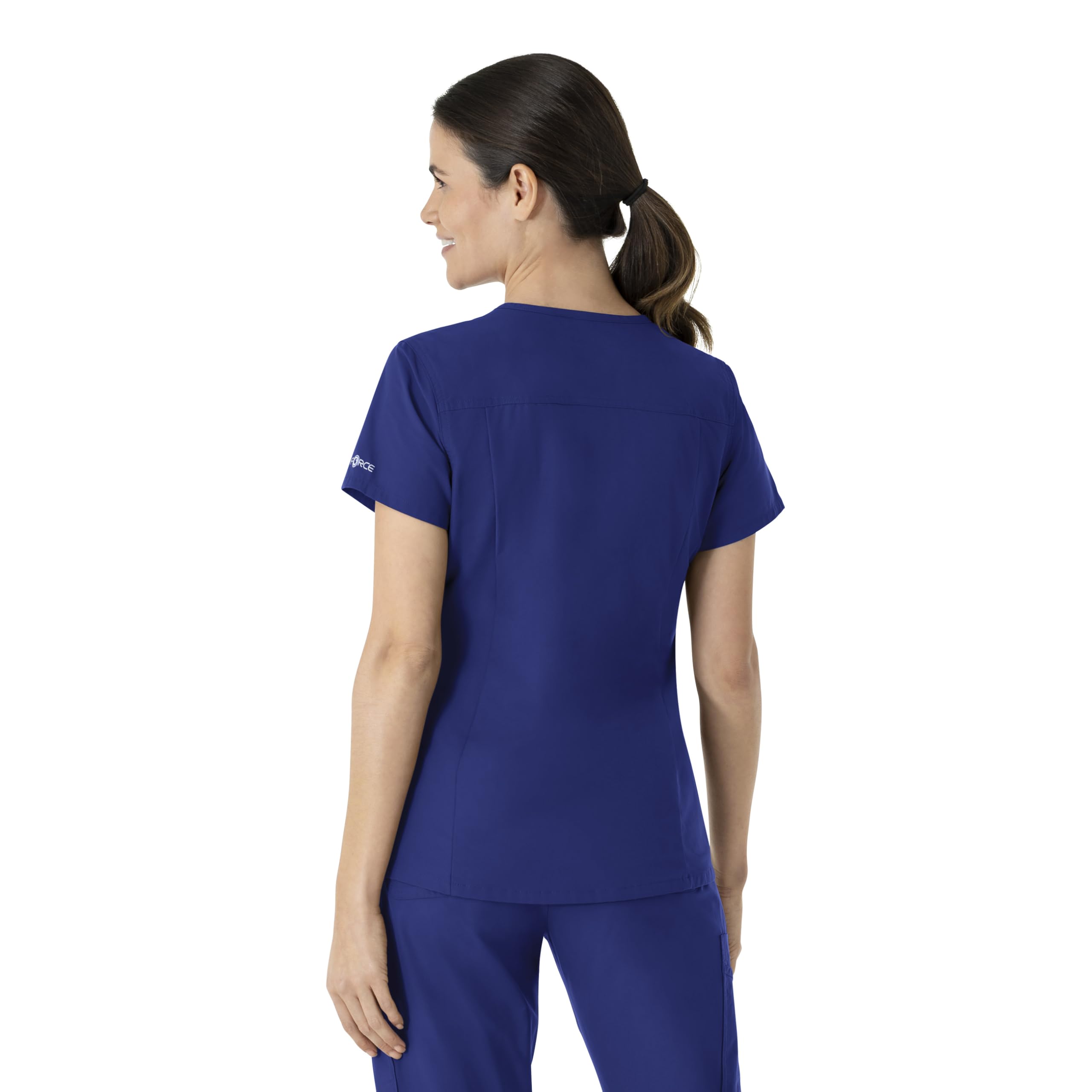 Carhartt Force Essentials Scrubs for Women, V-Neck Scrub Top - Galaxy Blue, 5X Image
