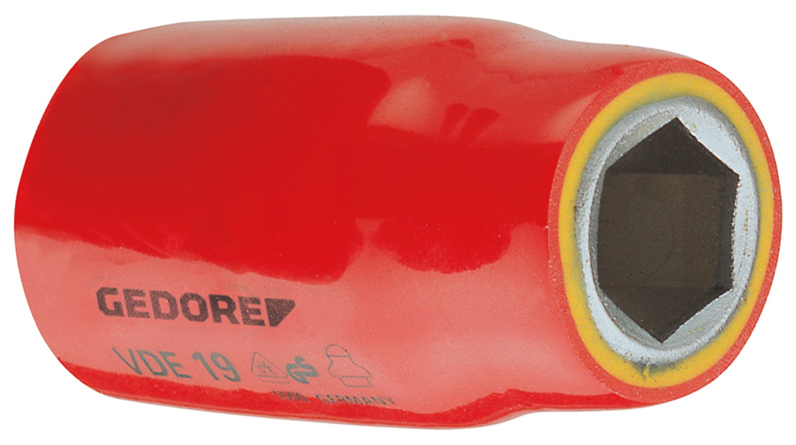 Gedore VDE1912 1/2-Inch 12 x 54 mm VDE 6 Hex Socket - Silver