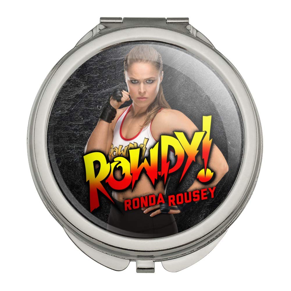 WWE Rowdy Ronda Rousey Compact Travel Purse Handbag Makeup Mirror