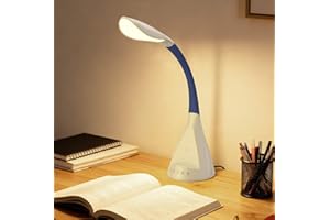 AlatinGlow LED Desk Lamp with USB Charging Port, Dimmable Reading Light Touch Control and Eye Protection, Adjustable Brightne