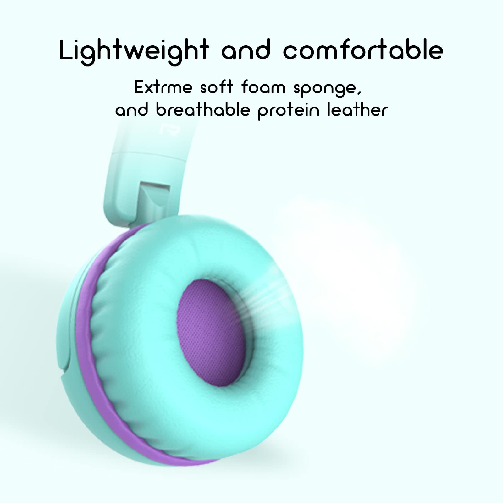 V1 Kids Headphones, Wired Stereo Foldable Tangle-Free 3.5mm Adjustable On-Ear Headphones for Kids for School/Toddlers/Childrens/Teens/Boys/Girls/Ipad/Tablet/Kindle/Phones/Travel/Plane (Green)
