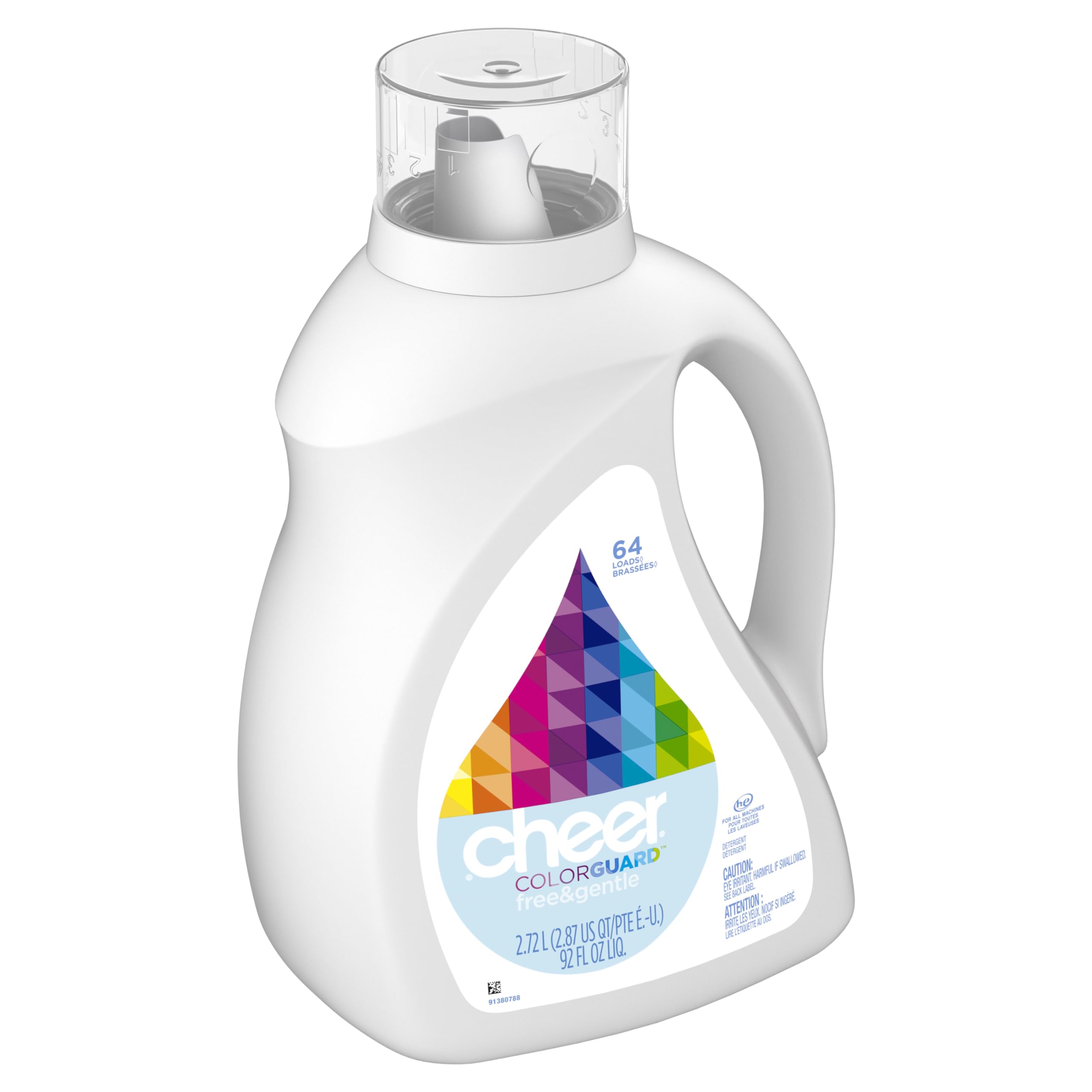 CHEER Liquid Detergent - 92oz - Free & Gentle, ColorGuard