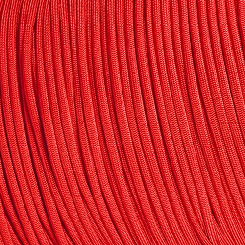 Paracord 7 Strand 550lb Tested 100 Ft 45 COLORS & MANY USES U.S. MADE (Imperial Red)