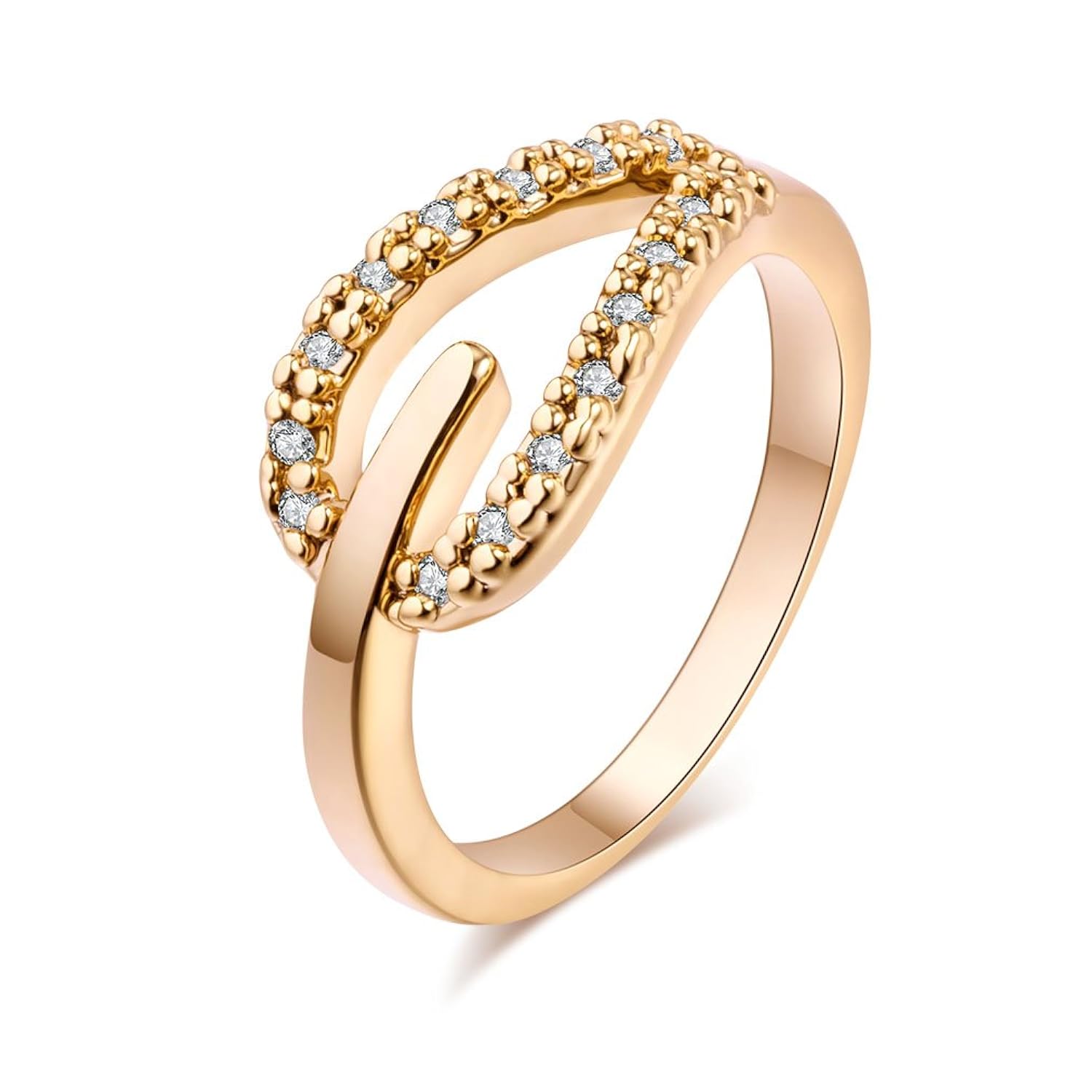 YAZILIND las mujeres de la boda anillos de compromiso K oro plateado