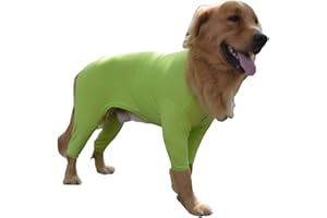 Lovelonglong Four Feet Dog Lightweight Pajamas, Pure Cotton Dog Jumpsuits 4 Legs Dog Onesies T-Shirt Stylish PJS Puppy Costume for Large Medium Small Dogs Green XXL