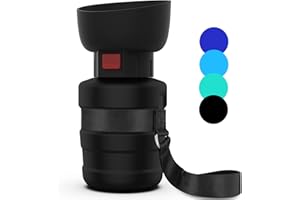 SwSun Portable Dog Water Bottle with a Foldable Bowl 2-in-1 Design, Leak-Proof Dog Water Bowl Dispenser Suitable for Outdoor Dog Walking, Hiking, and Traveling. BPA Free, 14oz Black