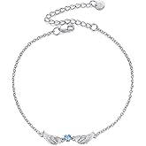 YFN Angel Wings Bracelet Sterling Silver Guardian Angel Wings Heart Bracelets for Women Jewelry Gifts (Wings Bracelet)
