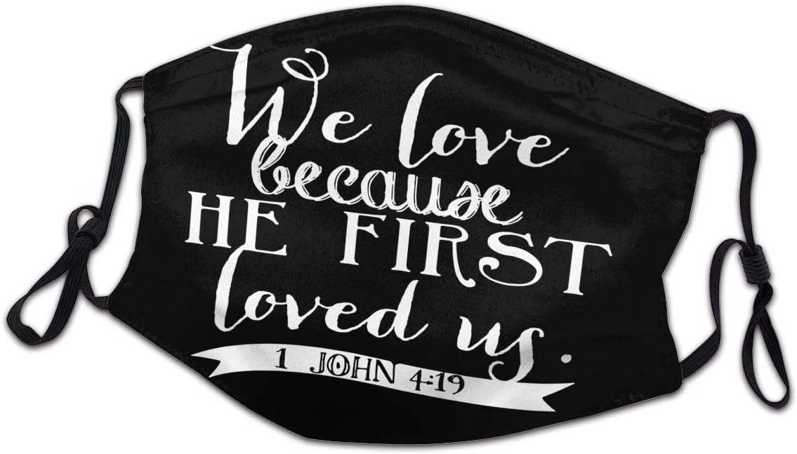 Ma-sk Mouth-Muffle We Love Because He First Loves US 1 John 4 Face Respirator for Child Dust Washable Reusable 1 PCS Black