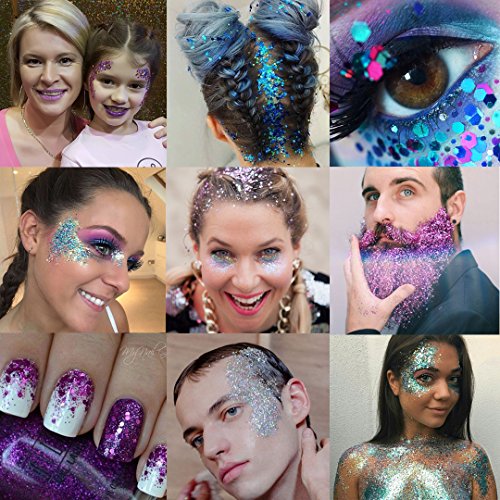Silver Holographic Face Glitter HITOP Body Glitter 20g Festival Chunky