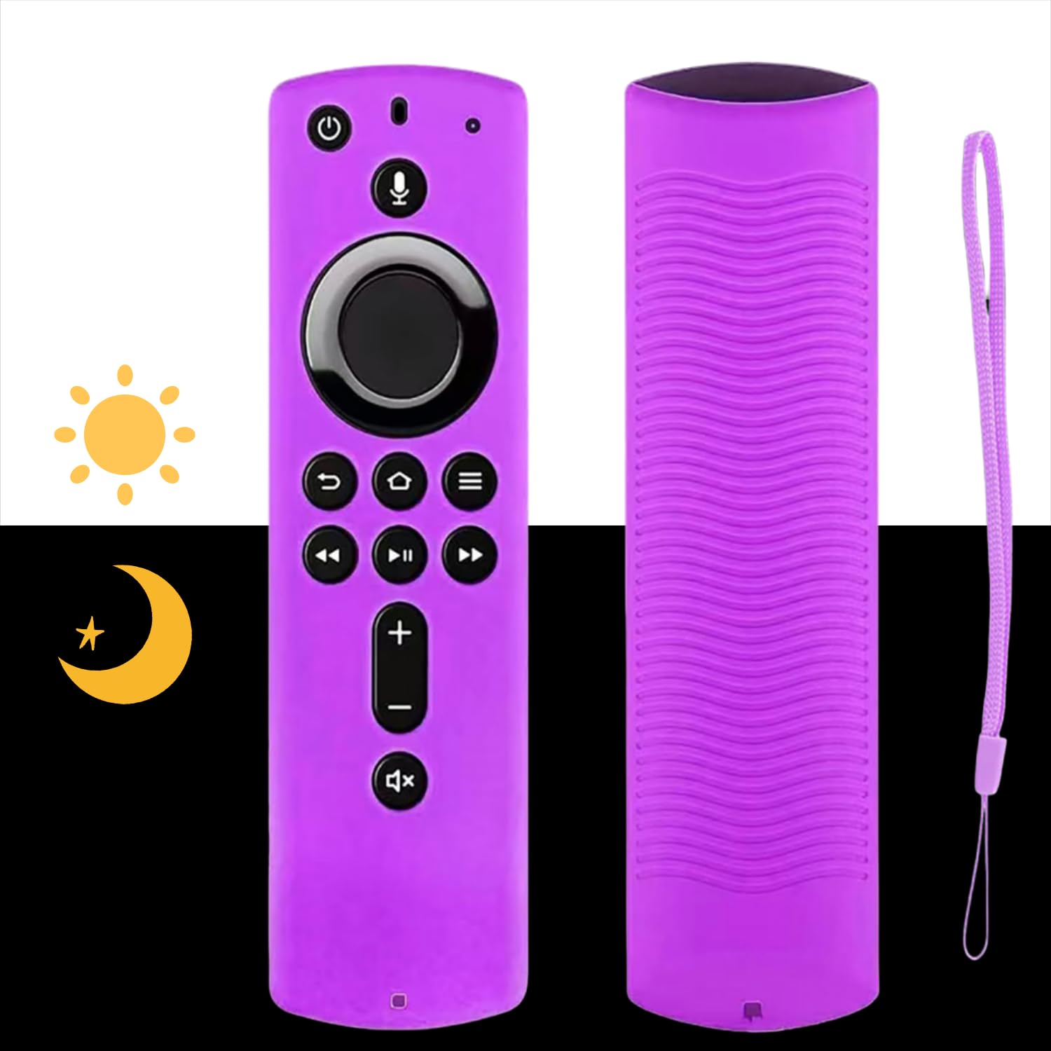 Remote Case/Cover for 4K, Protective Silicone Holder Lightweight [Anti Slip] ShockProof for 3rd Gen Glow in The Dark(Glow Purple)
