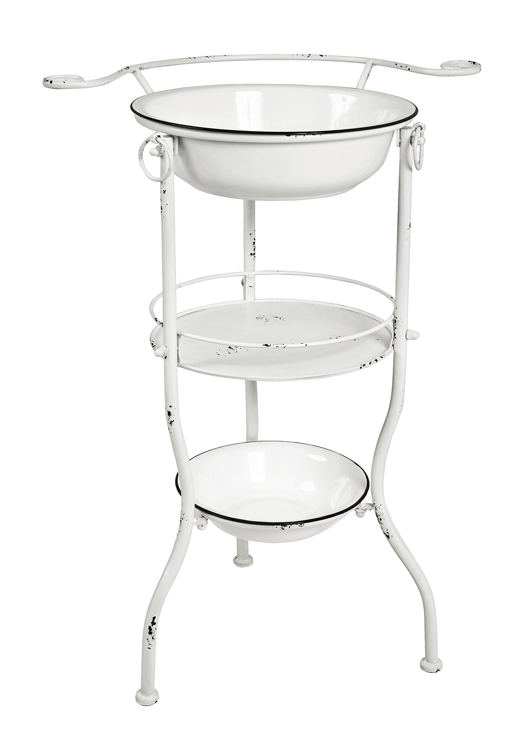 HAKU Washing Table Antique White, Metal - Dim.: W 56 cm X H 85 cm X D 40 cm, Style: Industrial