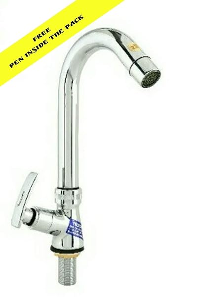 Balaji Sanitation Brass Alcott Soft Swan Neck Wash Basin Tap, Standard, Silver