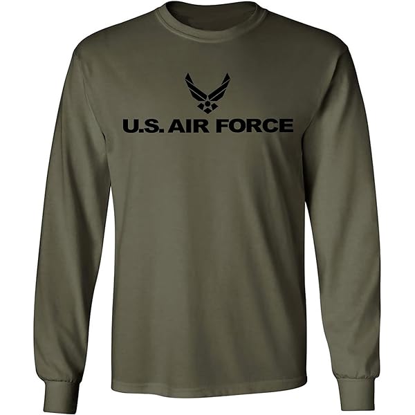 Armed Forces Gear Camiseta De Manga Larga Para Hombre, Con Licencia Oficial De La Fuerza Aérea De Los Estados Unidos (gris), Gris