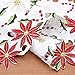 AerWo 6Pcs Christmas Holiday Placemats, Embroidered Poinsettia Christmas Table Place Mats for Christmas Dinner Christmas Table Decorations 11 × 17 Inch