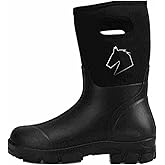 Master Rancher Work or Farm Boots Unisex Men's 11 Women's 13 Impervious to Water Heavy Duty Molded Rubber Sole for Rugged Terrain, Black