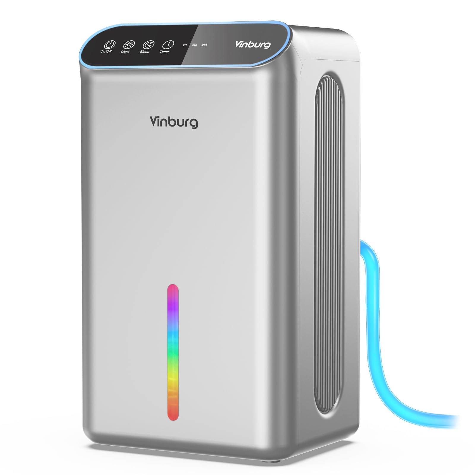 Photo 1 of Dehumidifiers for Home (85 OZ Water Tank, 800 sq.ft) Quiet Small Dehumidifier for Basement Bedroom Bathroom with Drain Hose, 3 Gear Timer, Sleep Mode, Auto Shut Off, 7 Color Ambient Light