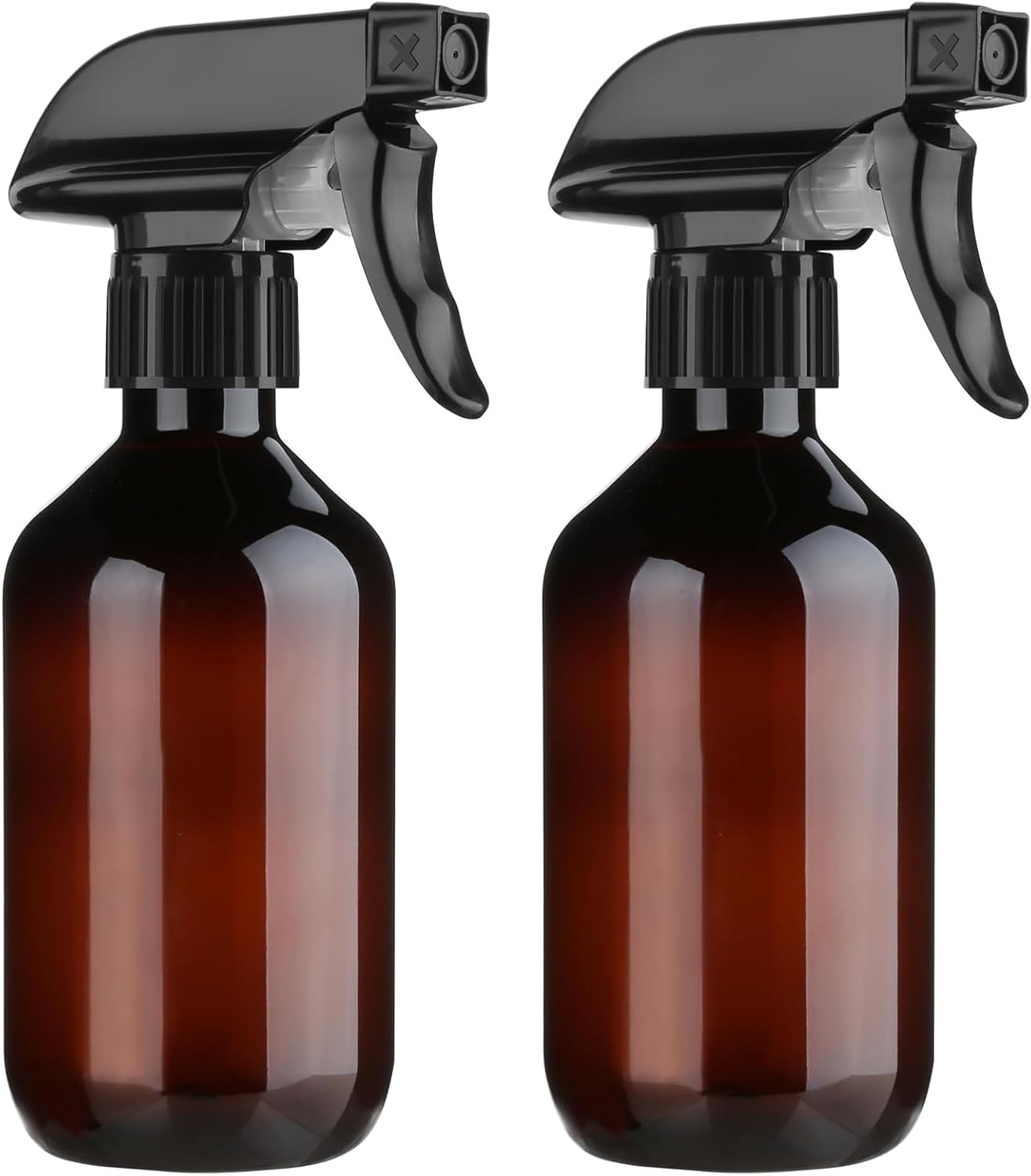 Photo 1 of 2 Pack Leakproof Spray Bottles 300ml - Adjustable Nozzle (Mist/Jet), Refillable PET Plastic for Hair, Cleaning, Plants, Travel | BPA-Free, No-Spill Design, Salon & Home Essentials (Brown)