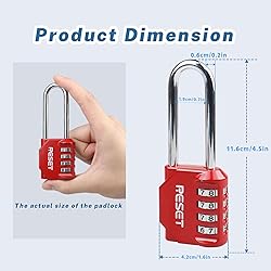 RESET-060 4 Digit Combination Padlock with 2.4 inch