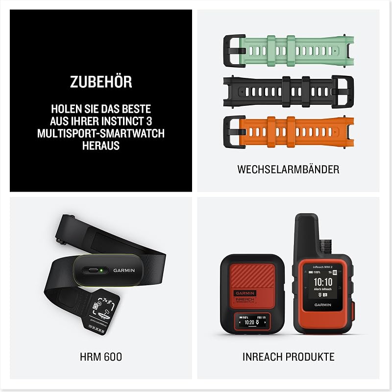 Instinct 3 45mm SOLAR – GPS-Multisport-Smartwatch, 0,9" Display, bis zu 28 Tage Akkulaufzeit, 80+ Sport-Apps, Navigationsfunktion, smarte Features, LED-Taschenlampe,Black, wasserdicht