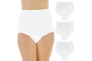 Wearever Women's Cotton Comfort Incontinence Panties for Bladder Control with Regular Absorbency - Reusable & Washable Leak Proof Underwear for Women (Pack of 3) (White) (1X) (Fits Hip Sizes: 43-44")