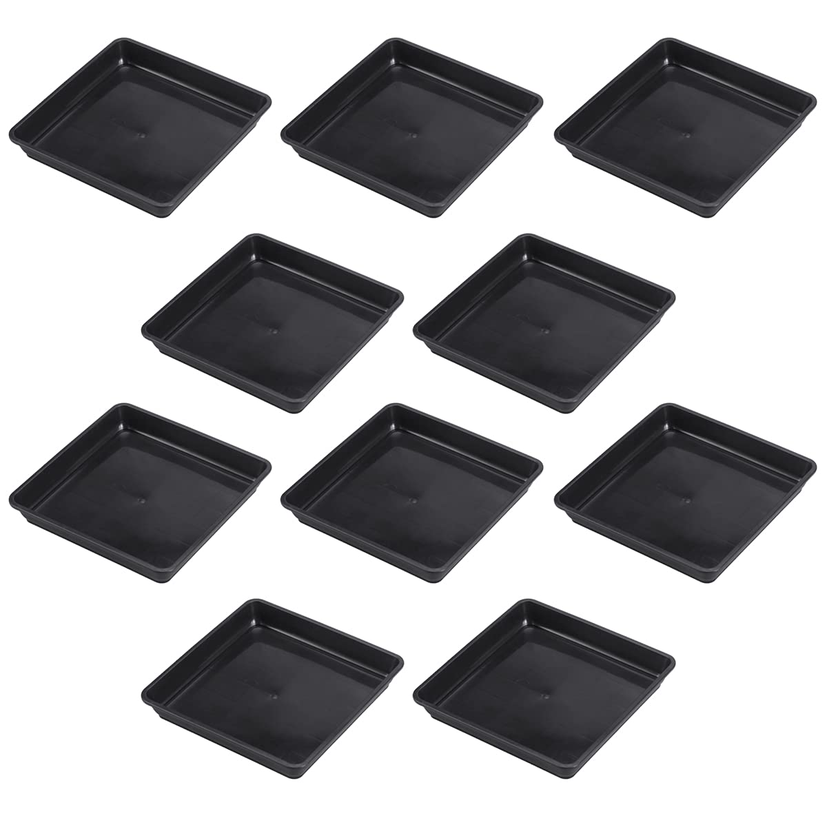 Yardwe Pack of 10 Plant Saucers for Flower Pots Made of Plastic Saucers for Pots Plants Saucers for Holding 15 x 2.8 cm (Black)