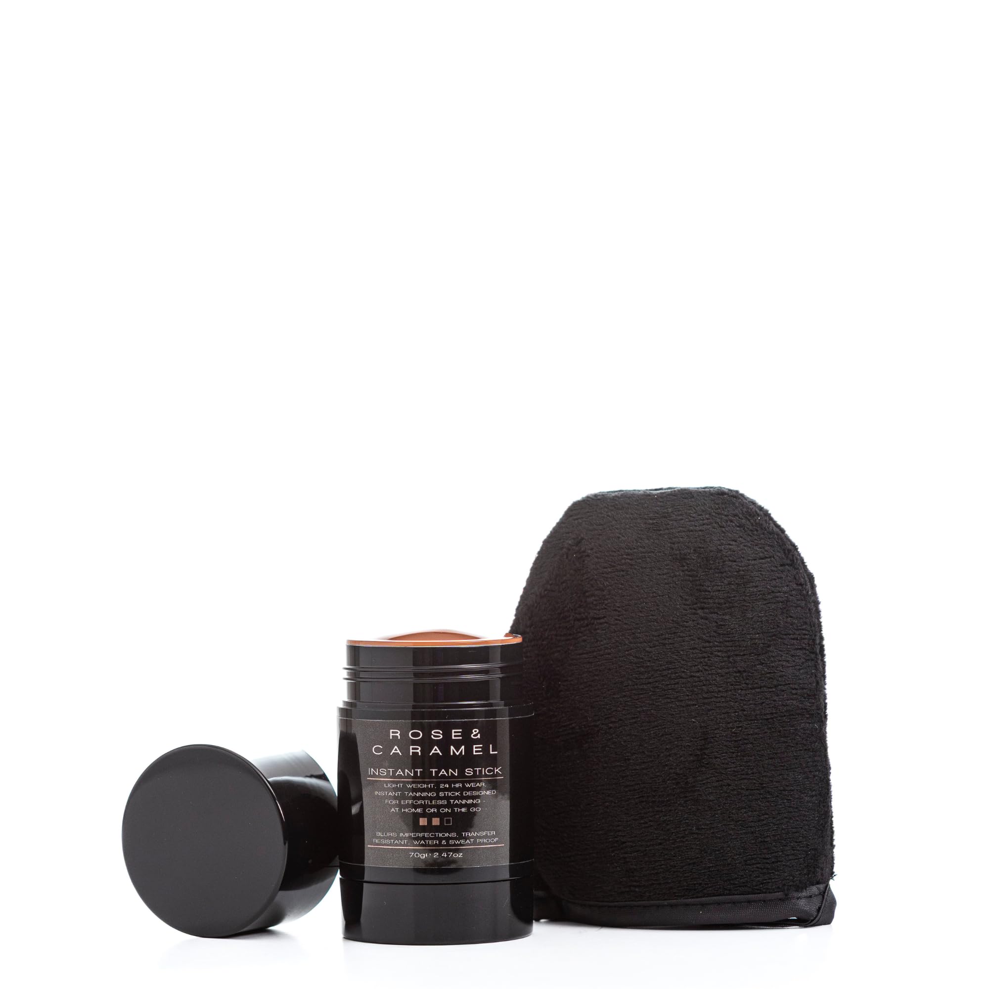 Rose & Caramel Skinstant Instant Bronze Tanning Stick, Was Off Tan Water Proof Splash Proof Sweat Proof, Colour Adapting Formula, Instant Bronze Colour